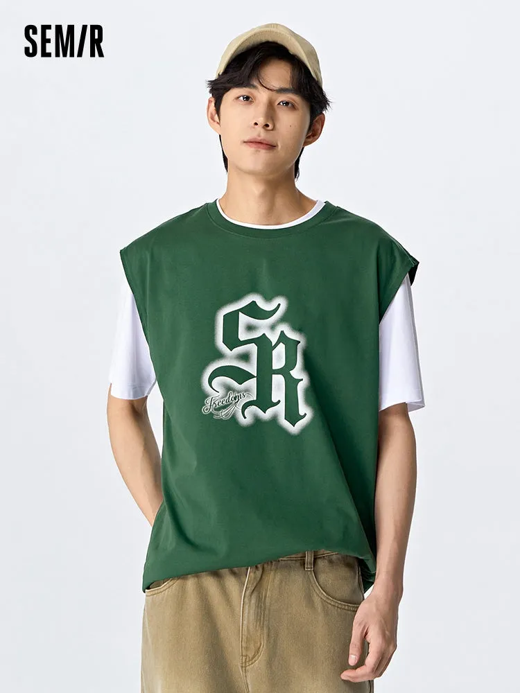 Men's 230G Batik Trendy Knitted Cotton Vest