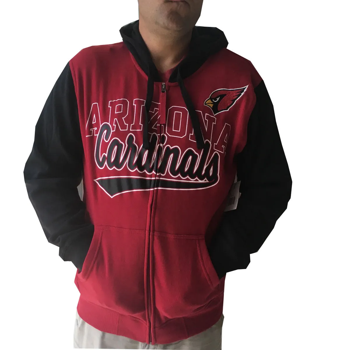 Men's Arizona Cardinals Full Zip Hoodie & FREE T-SHIRT