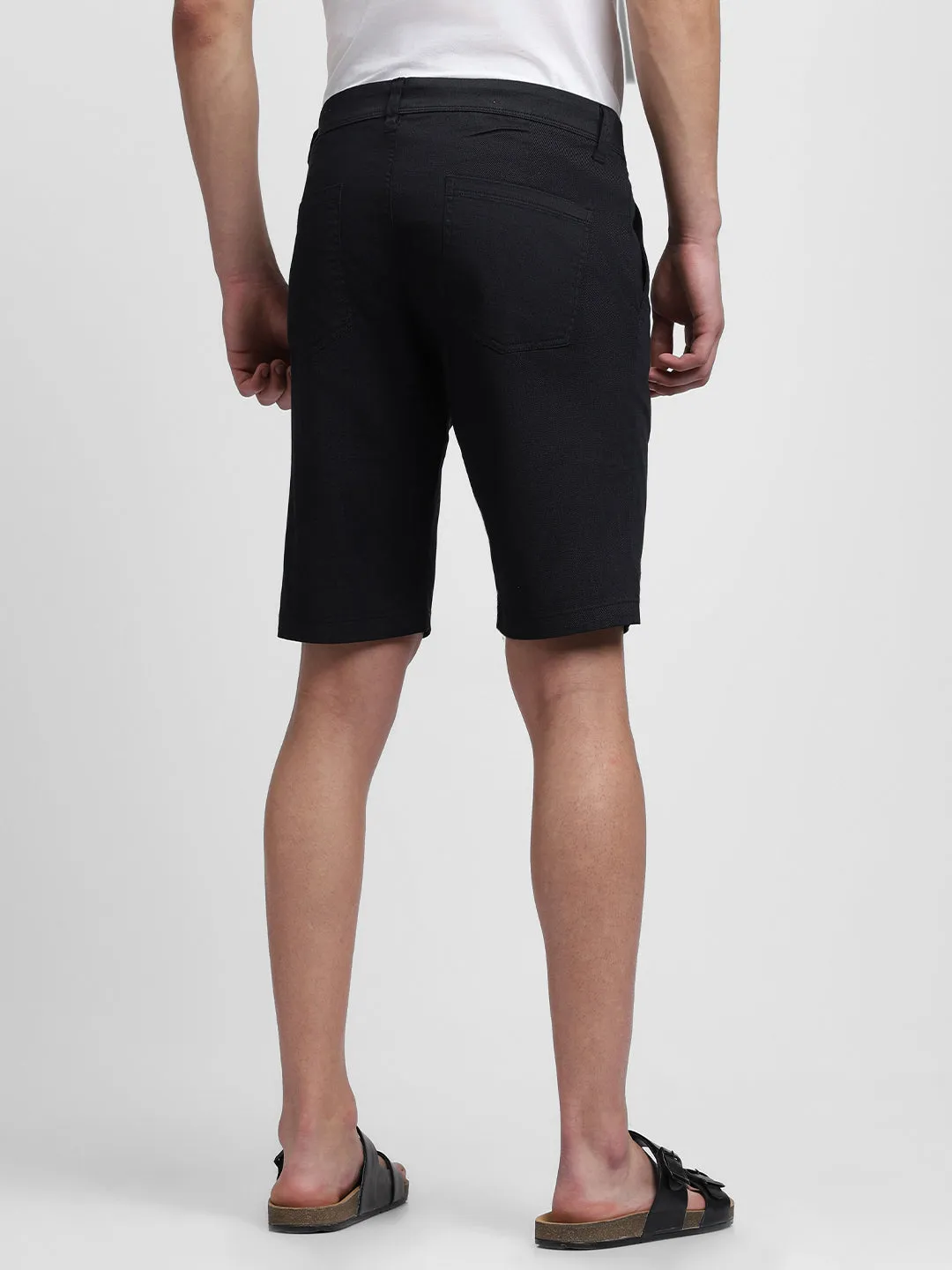 Men's Black Cotton Shorts