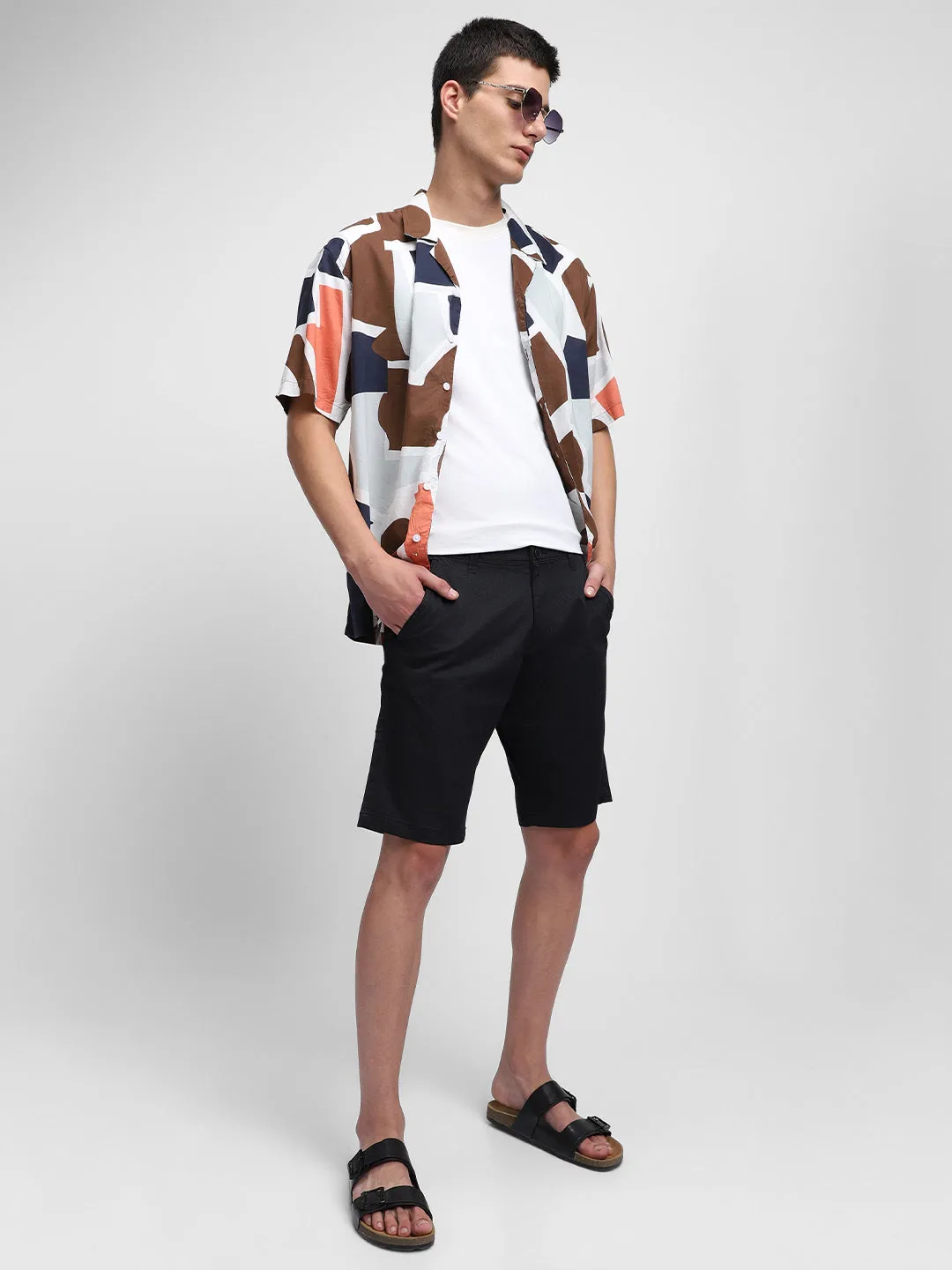 Men's Black Cotton Shorts