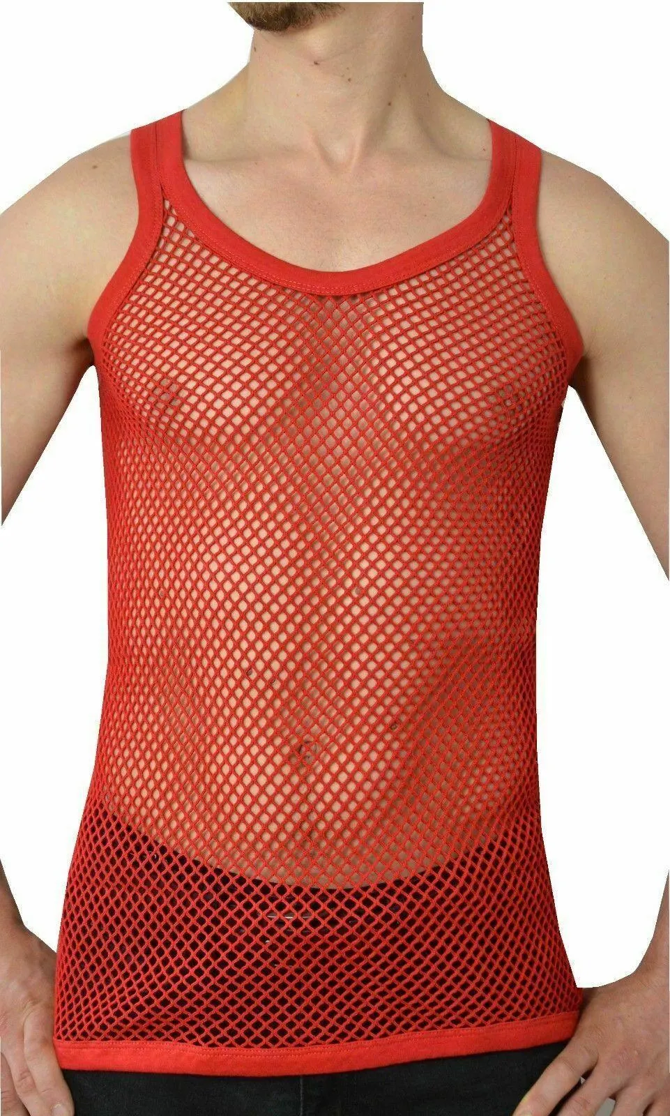 Mens Original Pendeen Vest Men Rasta Mesh Fishnet String Top Cotton Summer Gym Wear