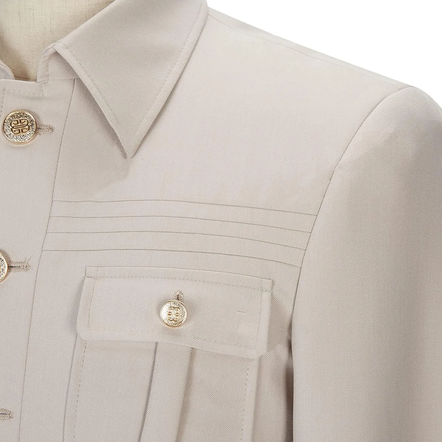 Men's Suit 2 Pice Stand Collar Formal Solid Traditional Chinese Wedding Suit for Men Set
