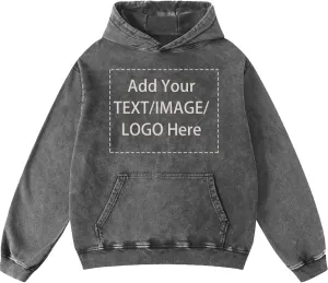 MGL&QQJ Custom Mens Hoodie Vintage Casual Streetwear Overasized Hoodies Unisex Pullover Acid Wash Hooded Sweatshirt D0211