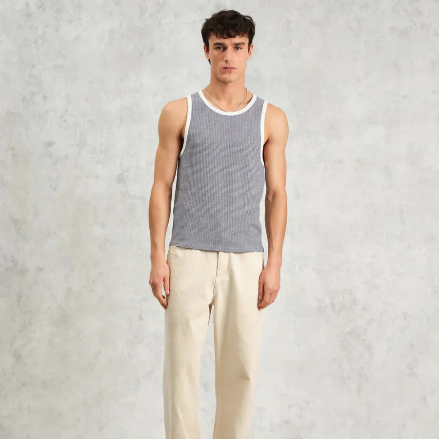 Montague Vest Mini Stripe Rib