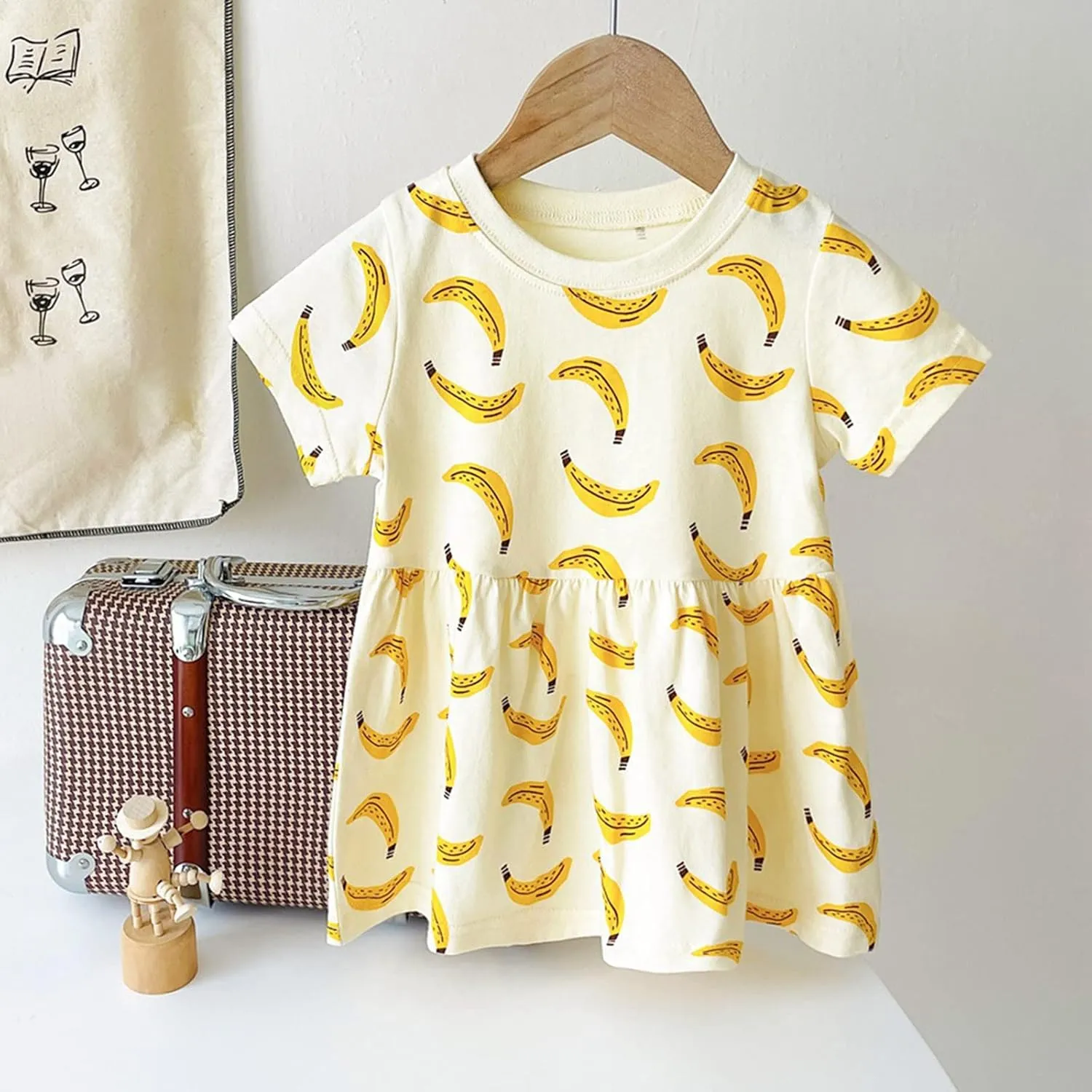 Moonker Toddler Baby Girl Fruit Mini Skirt Bowknot Ruffle Sleeveless Princess Dress Newborn Floral Y Brand