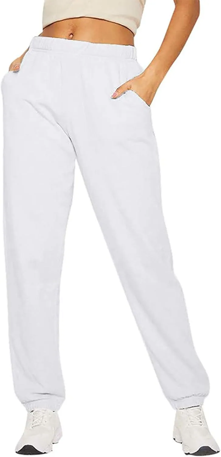 N /C Women's Closed Bottom Sweatpants with Pockets High Waist Workout Jogger Pants Casual Sports Trousers