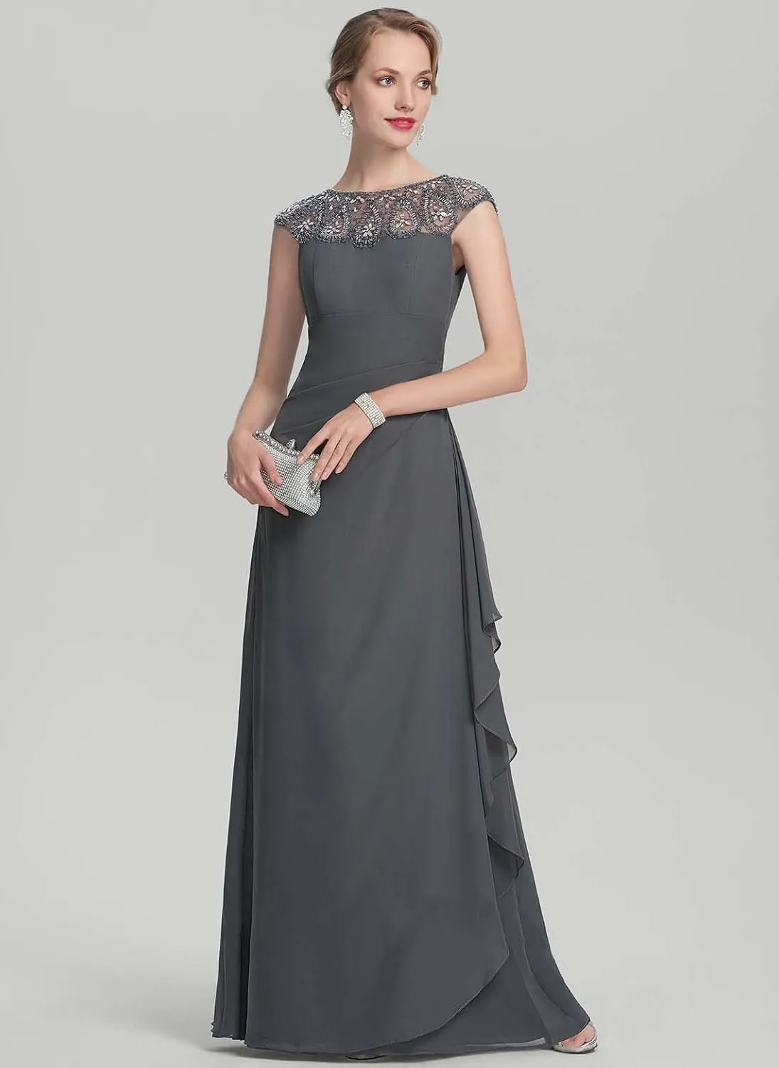 NABN Mother of The Bride Dress Formal Evening Gowns Sleeveless Chiffon Wedding Guest Dresses for Women