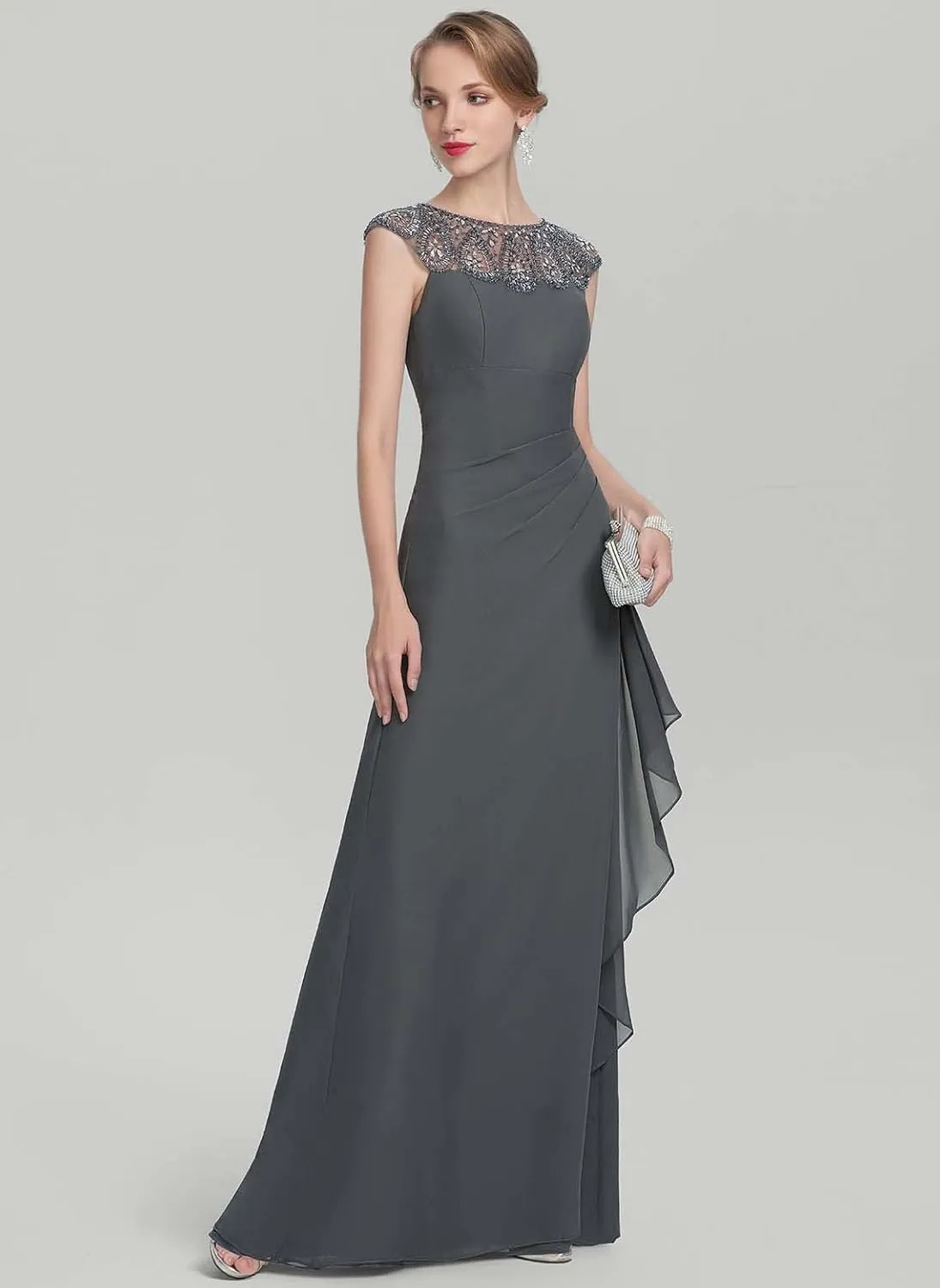 NABN Mother of The Bride Dress Formal Evening Gowns Sleeveless Chiffon Wedding Guest Dresses for Women