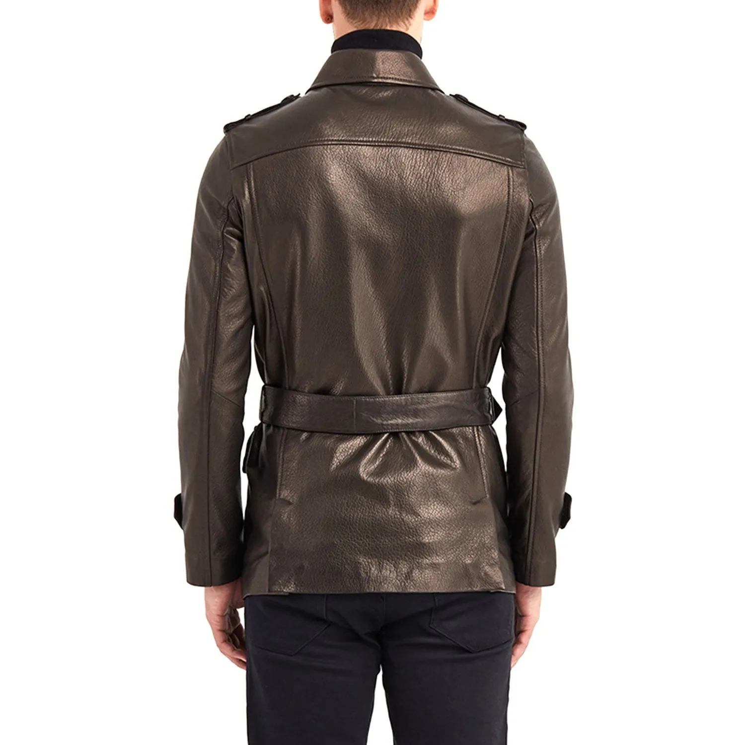 Newline Fashion Joseph Leather Jacket - Bronze/Black