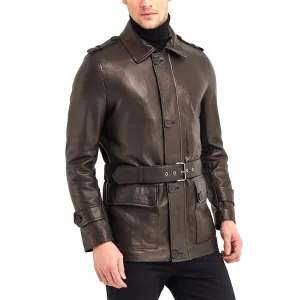 Newline Fashion Joseph Leather Jacket - Bronze/Black