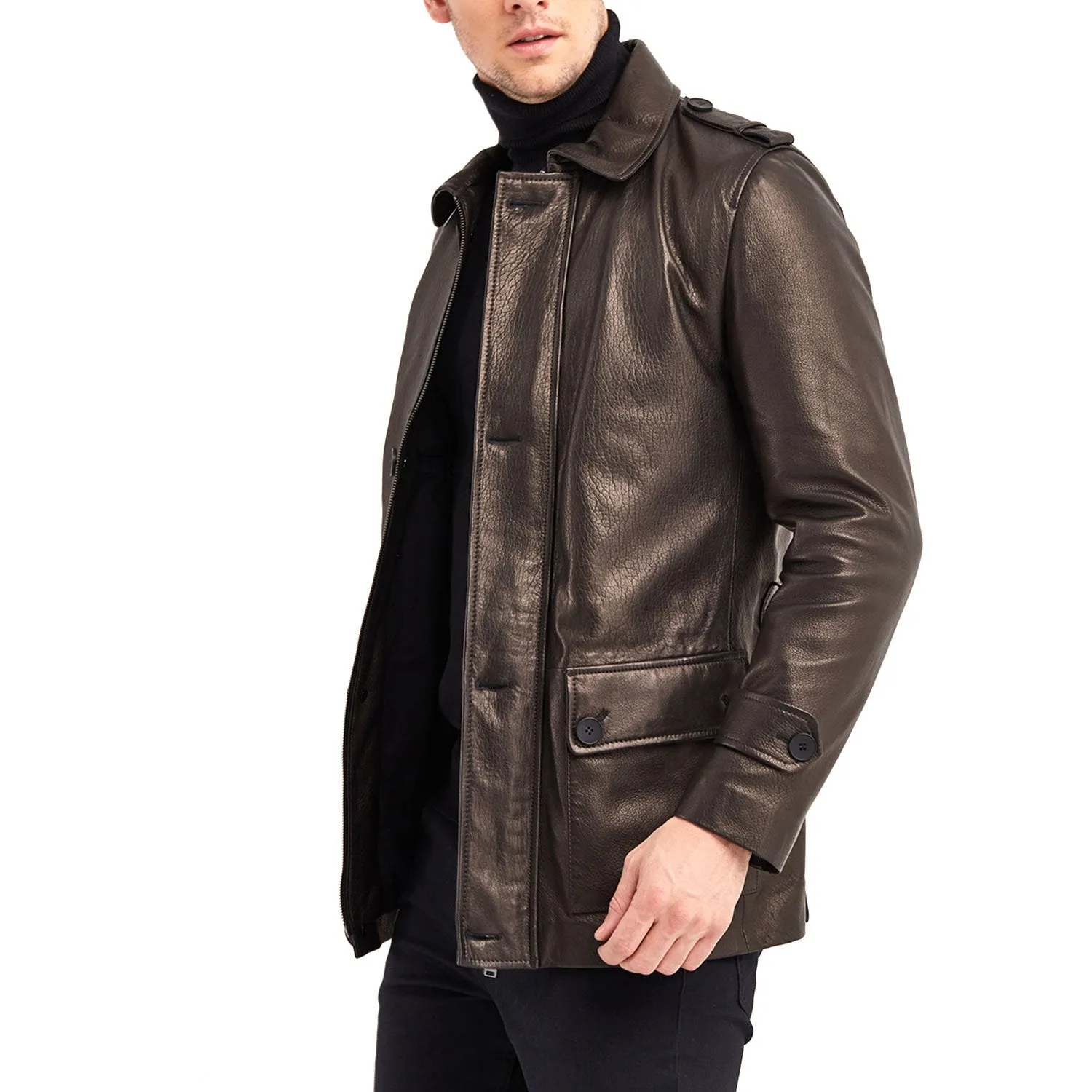 Newline Fashion Joseph Leather Jacket - Bronze/Black