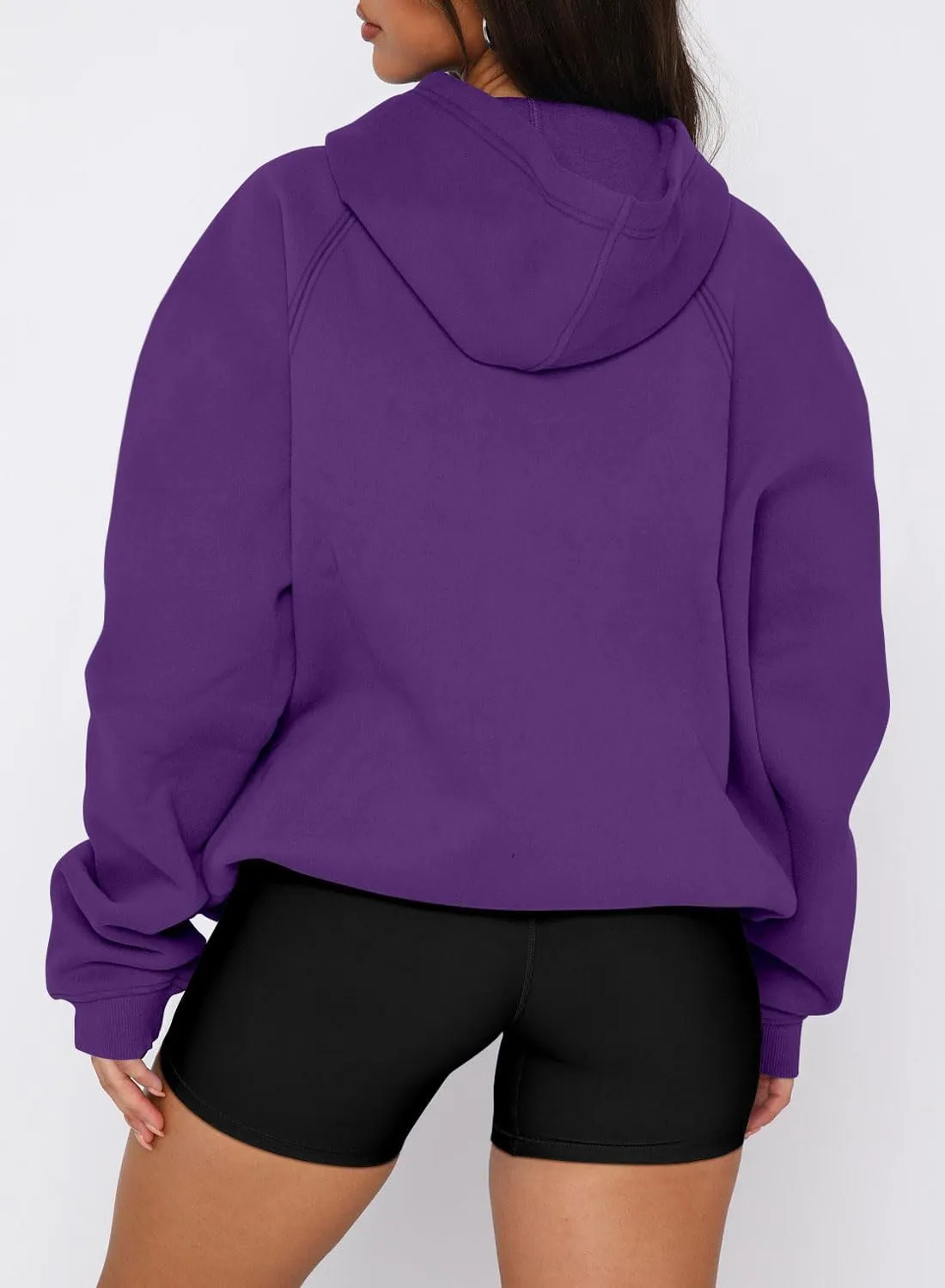 onlypuff Women Pullover Sweatshirt Long Sleeve Hoodies Kangaroo Pocket Fleece Basic Sweater