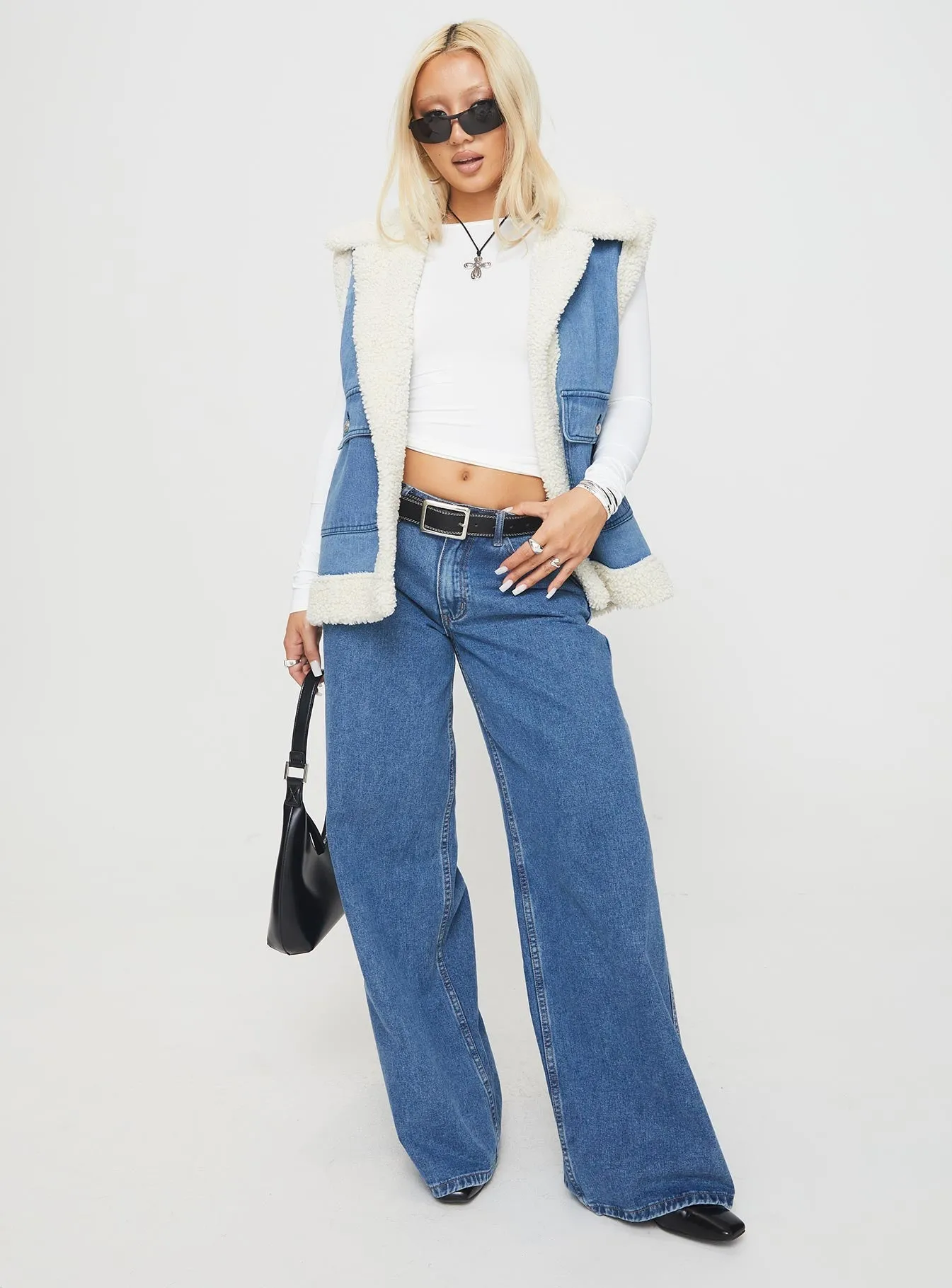 Ottilie Shearling Vest Blue