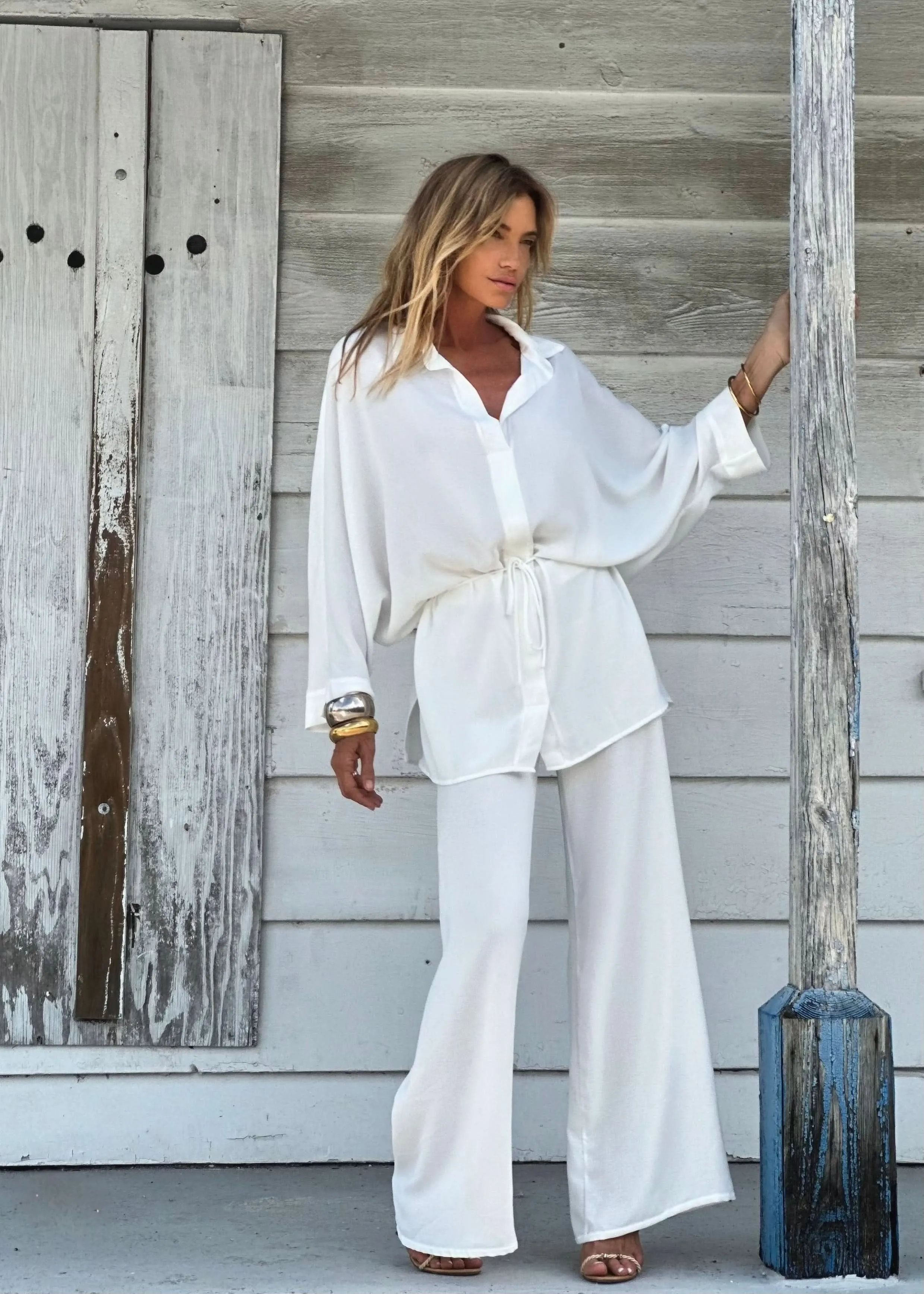 Paige Tunic Off white  (Linen Look)