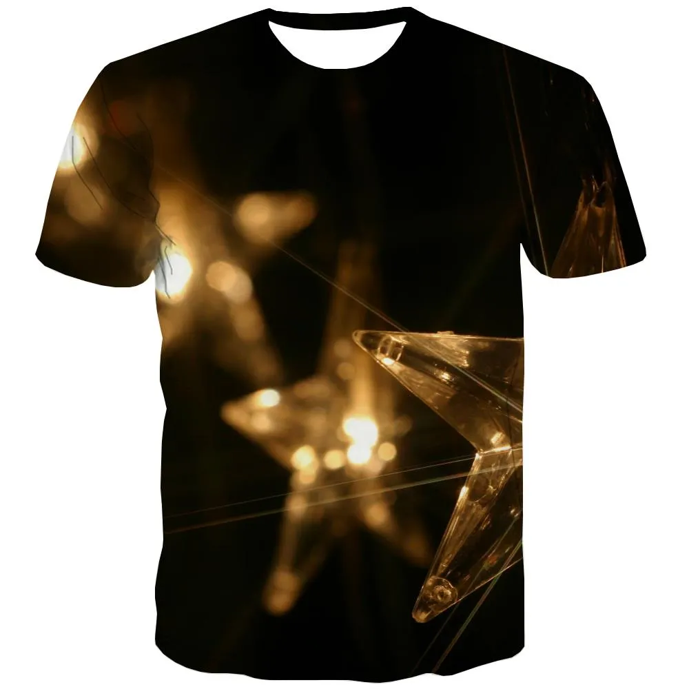 Pentagram lantern tshirts festival Funny 3D t shirt Casual men art costume Christmas