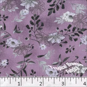 Plumeria Floral Print Polyester Fabric 048316