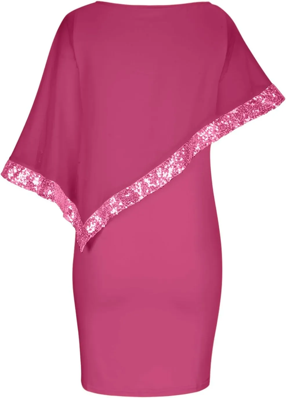 Plus Size Cape Dresses for Women with Metallic Trim Chiffon Overlay Bodycon Pencil Dress Wedding Cocktail Party Dress