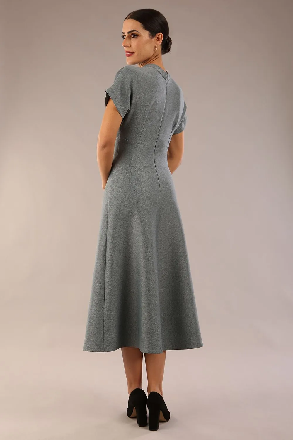 (PRE-ORDER) Kira Short-Sleeved Bond A-Line Midi Dress