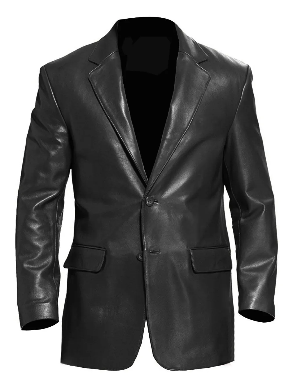 Pyrith Classic Black Leather Blazer