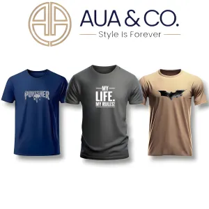 "Men’s Summer T-Shirt Bundle (3 Pack) – Navy, Beige, Charcoal"