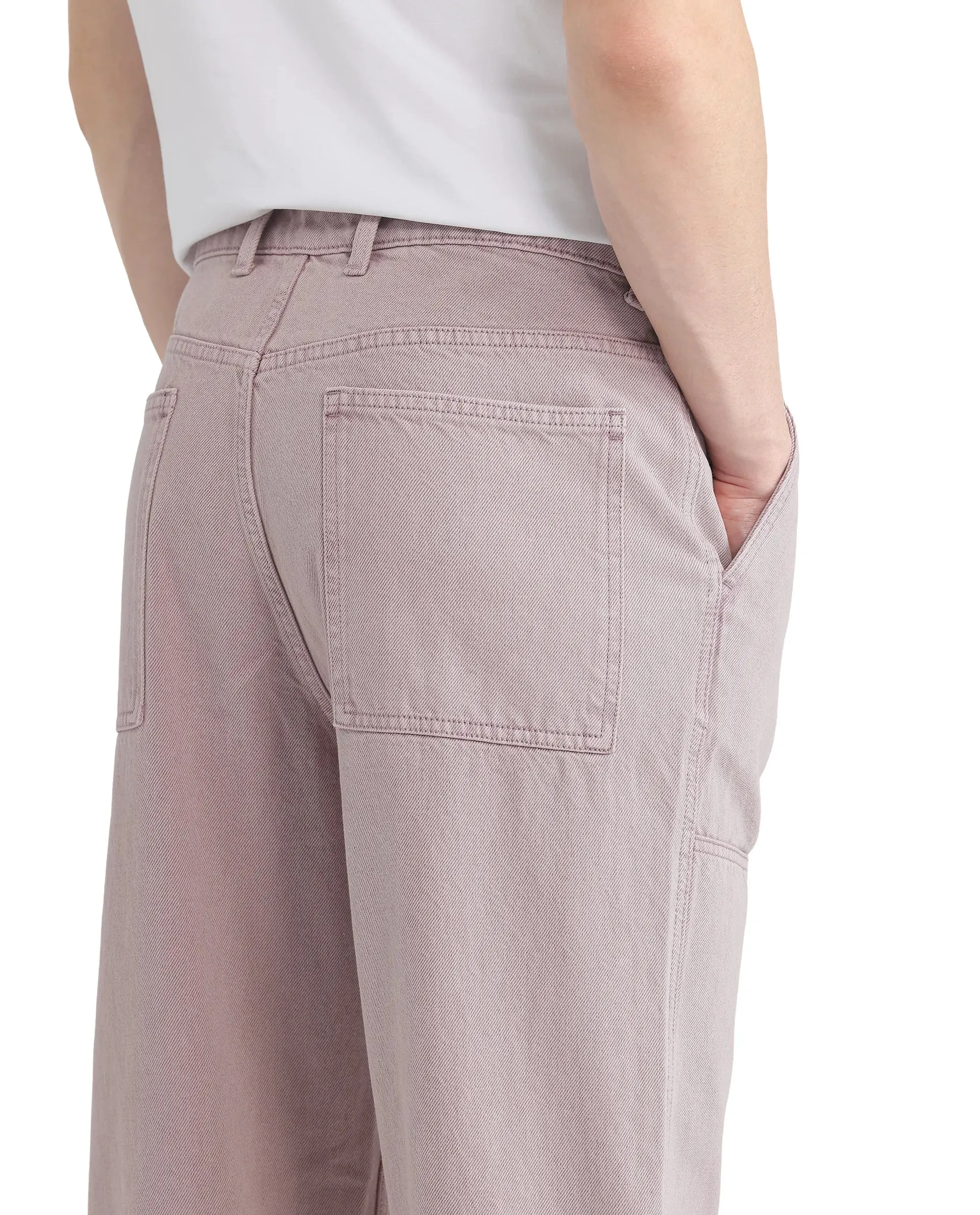 Rare Rabbit Men Klop Dusky Purple Cotton Fabric Mid Rise Carpenter Fit Garment Dyed Plain Jeans