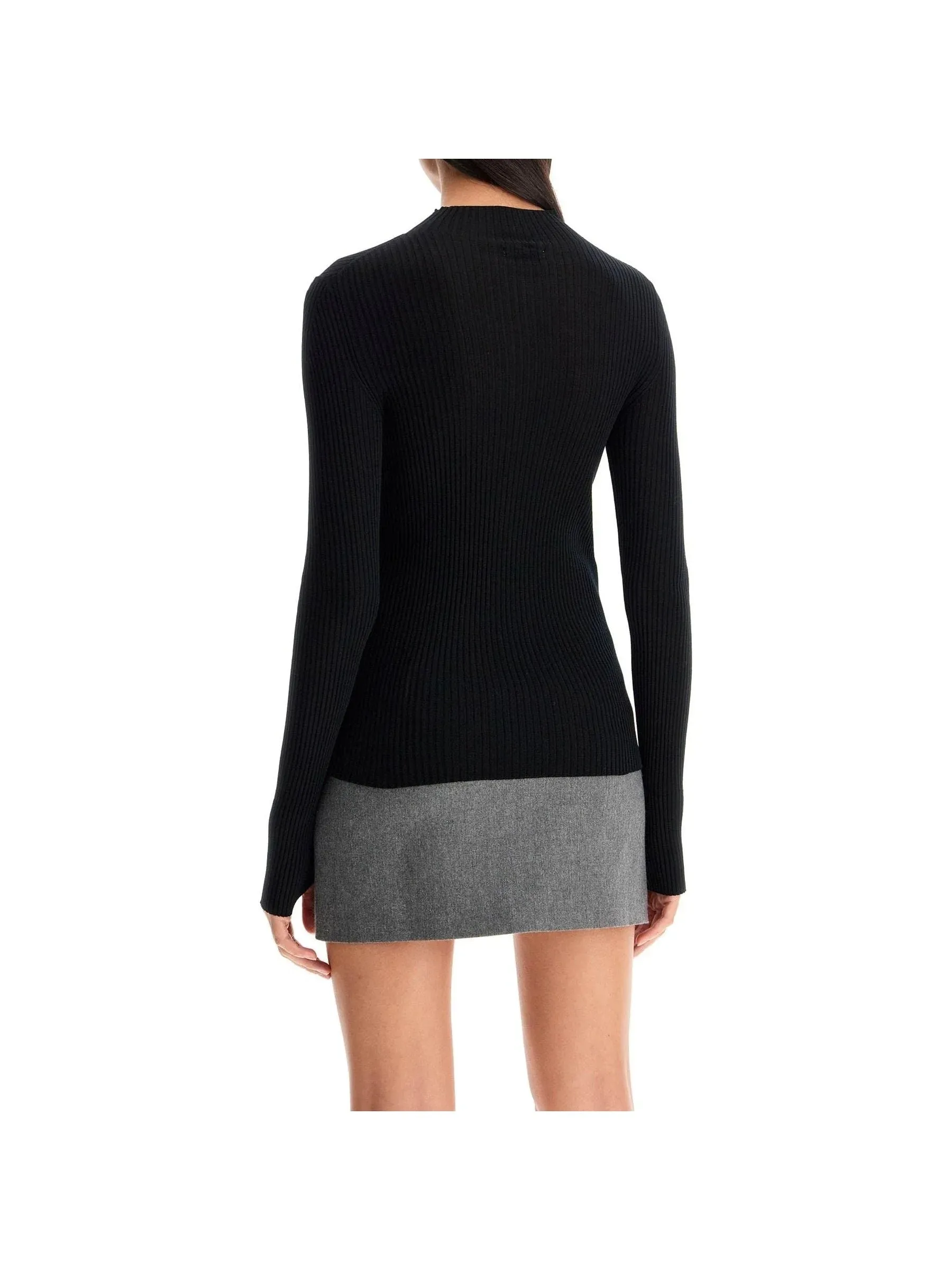 Ribbed High Neck Sweater