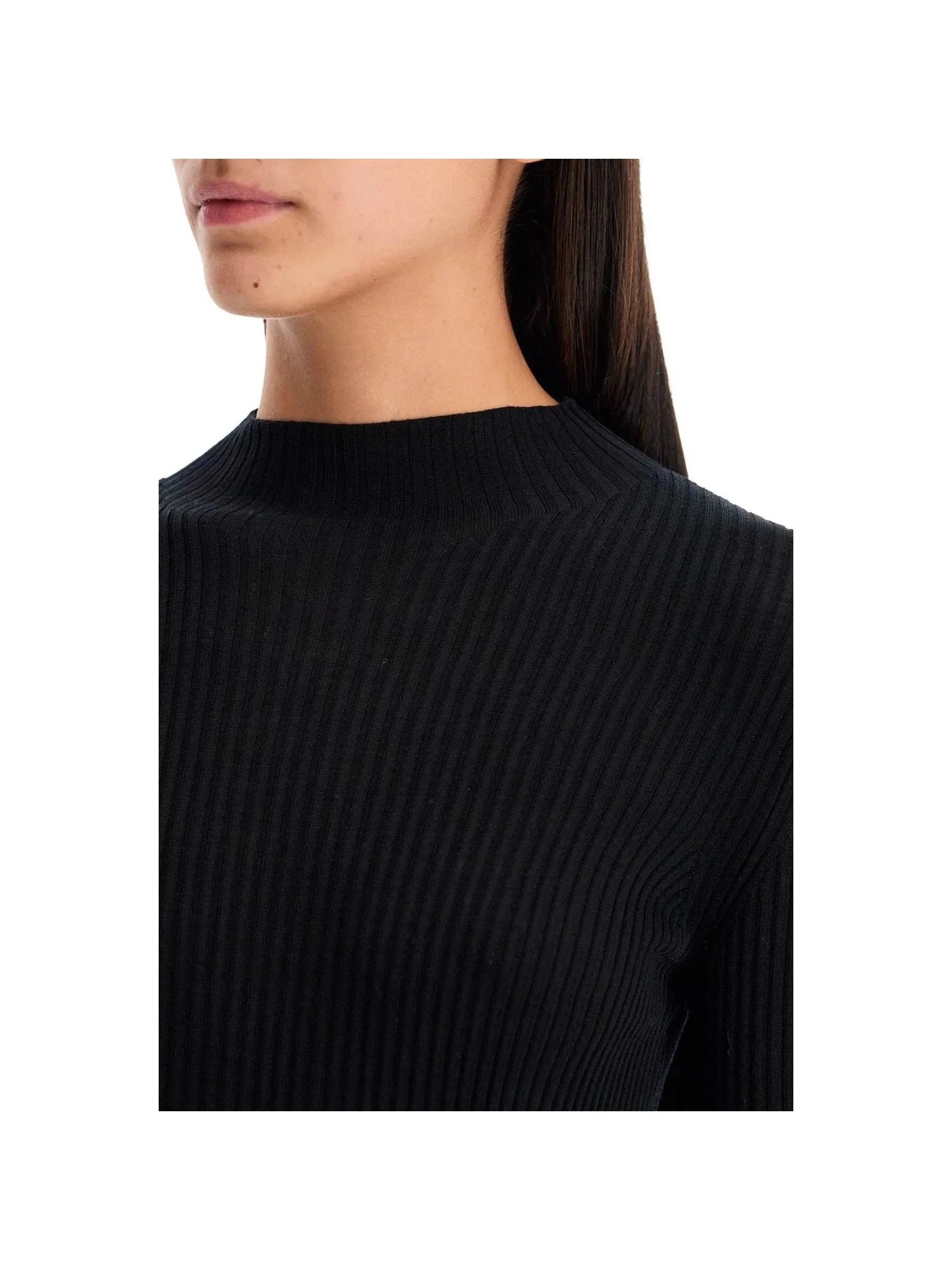 Ribbed High Neck Sweater