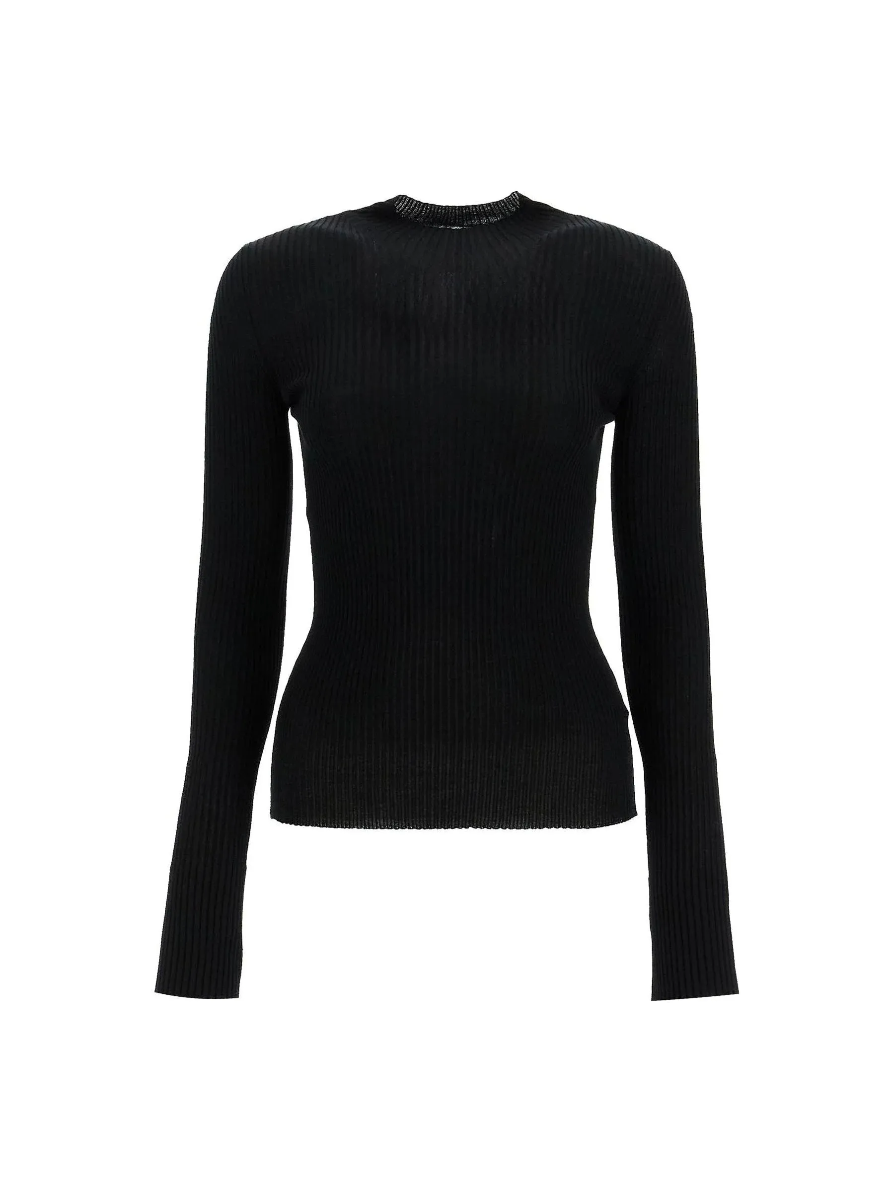 Ribbed High Neck Sweater
