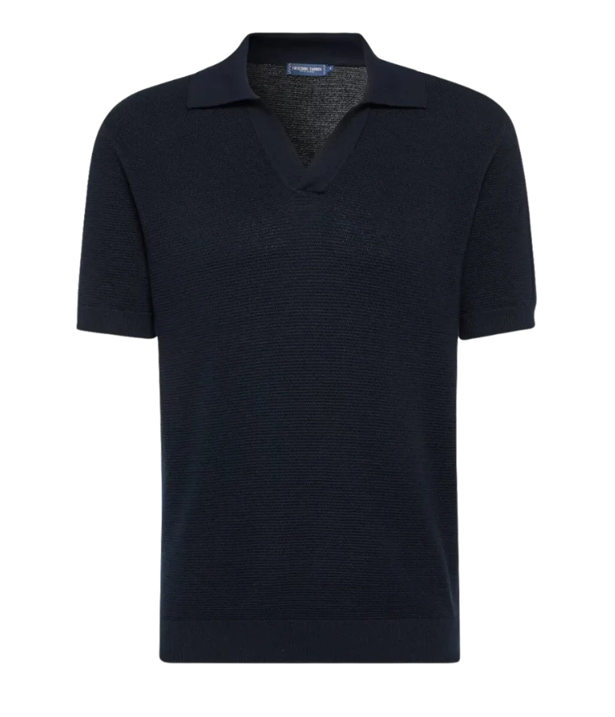 Rino Salt Pepper Short Sleeve Polo in Navy