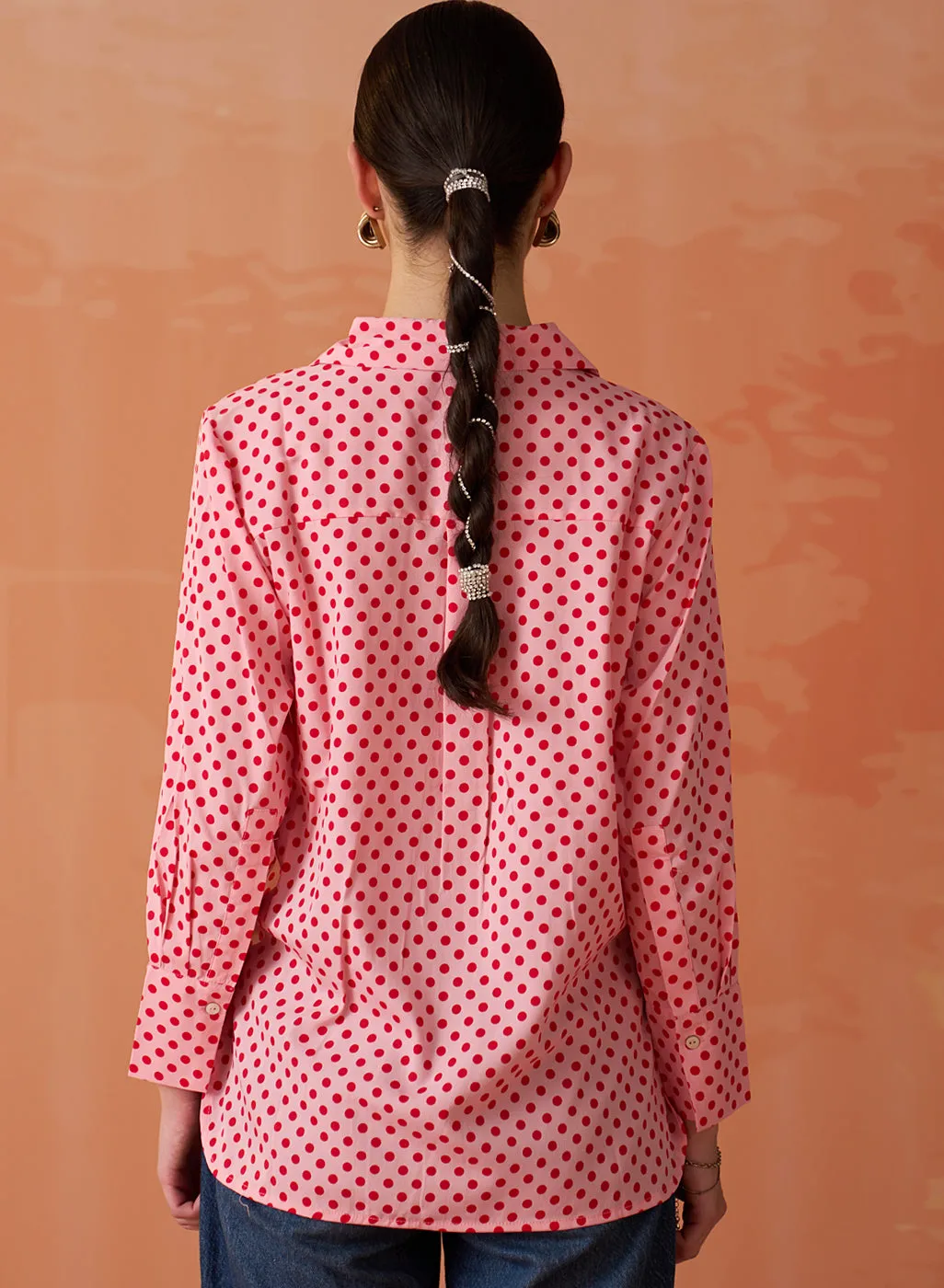 Sarina Pink Printed Shirt for Women