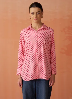 Sarina Pink Printed Shirt for Women