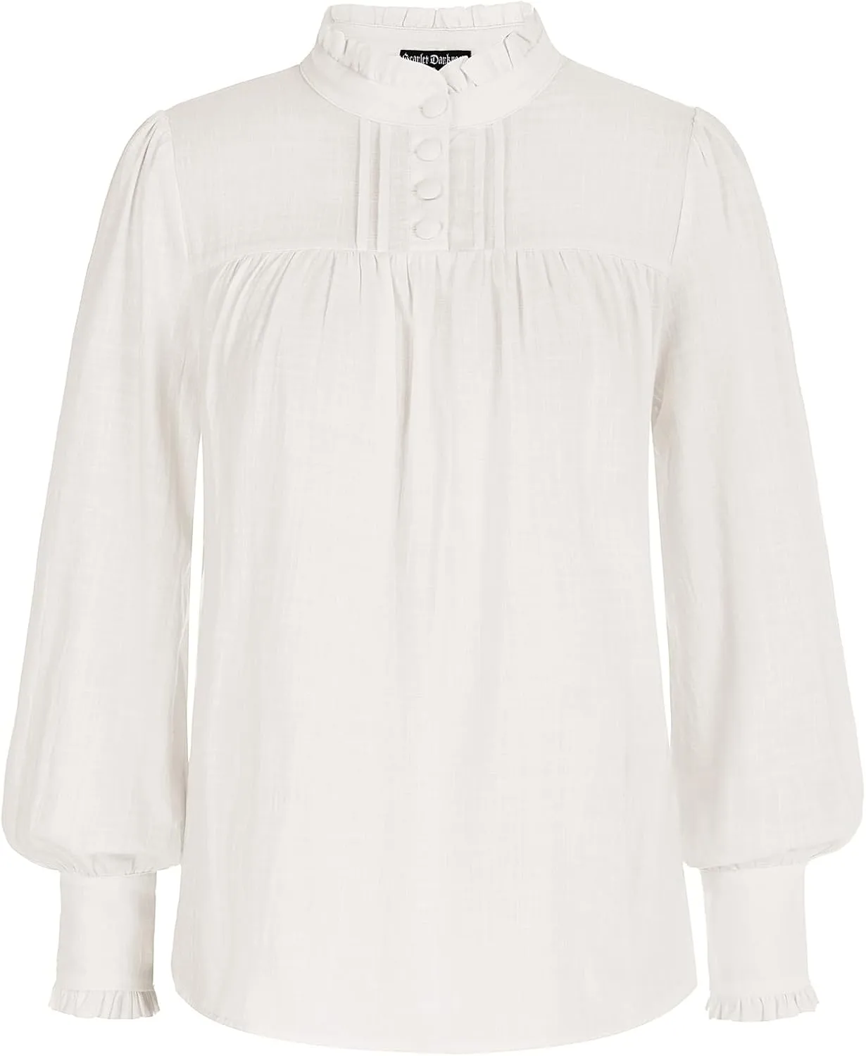 Scarlet Darkness Victorian Blouse for Women Cotton Long Sleeve Renaissance Shirt