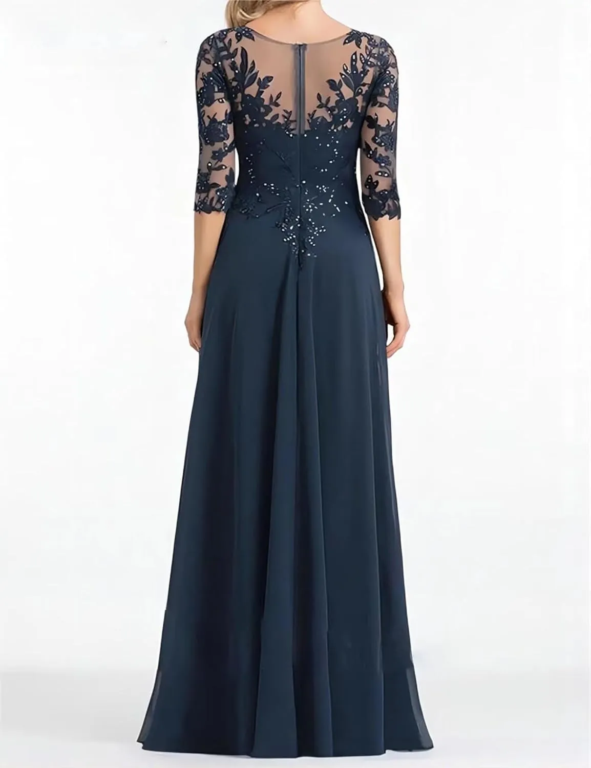 Sequin Lace Mother of The Bride Dresses for Women 3/4 Sleeves Mother of The Groom Dresses Chiffon Formal Dress