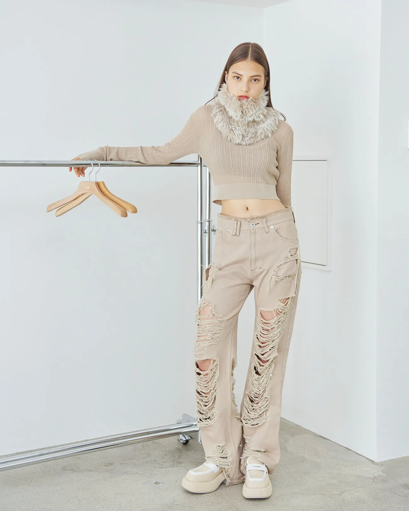 sheer rib knit tops