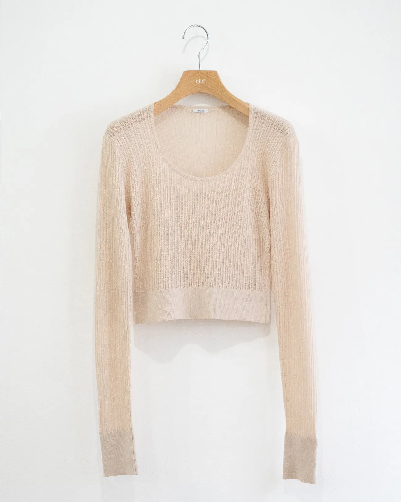 sheer rib knit tops