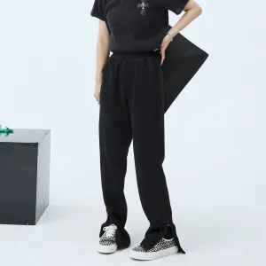 Side Slits Casual Elastic Waist Pants