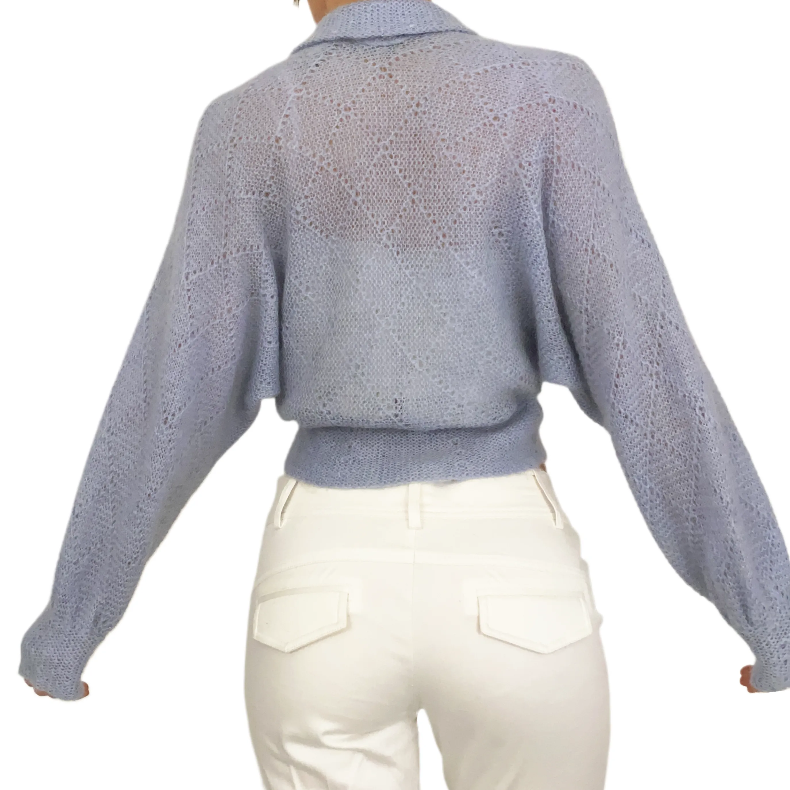 Soft Mohair Pom Pom Cardi (M)