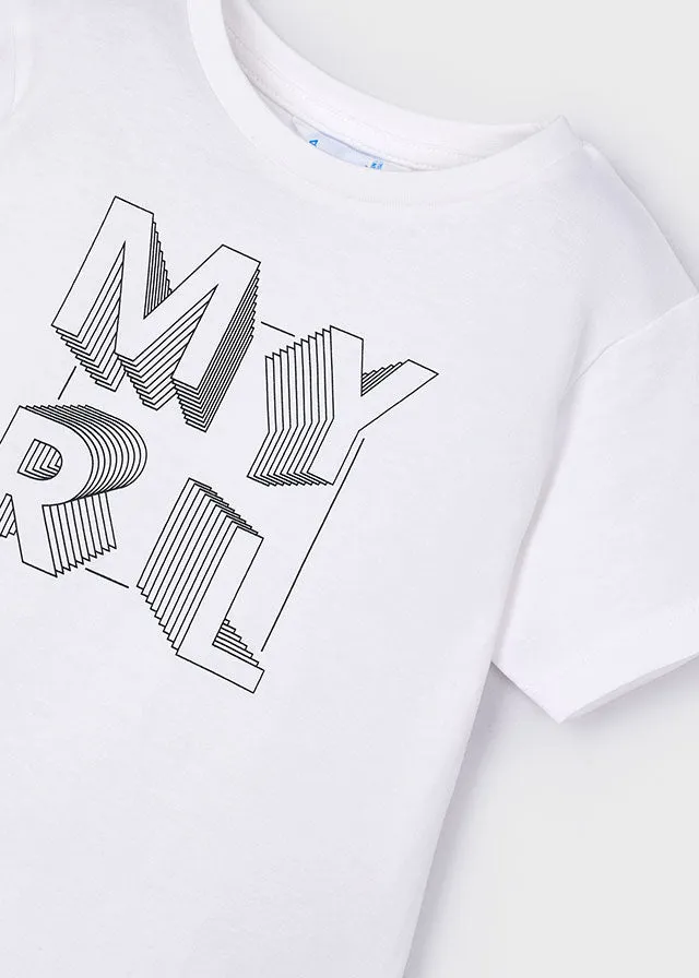 SS25 Mayoral Boys MYRL Navy Logo Casual T-Shirt and Shorts Set