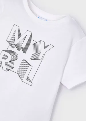 SS25 Mayoral Boys MYRL Navy Logo Casual T-Shirt and Shorts Set