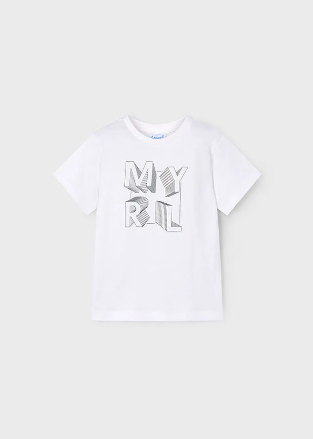 SS25 Mayoral Boys MYRL Navy Logo Casual T-Shirt and Shorts Set