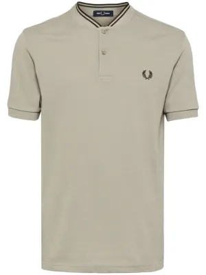 stripe-trim cotton polo shirt