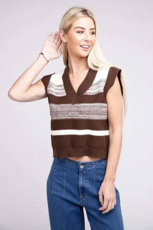 Striped Pattern Sweater Vest