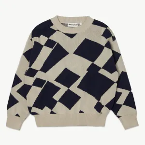 Sweater Knitted Oat Navy