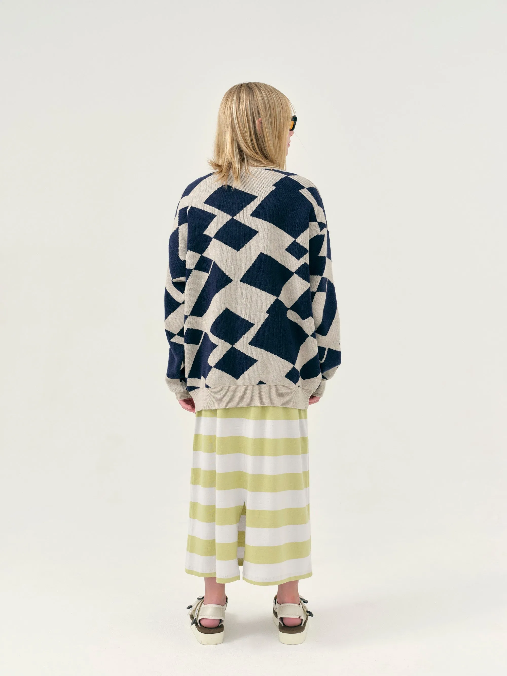 Sweater Knitted Oat Navy