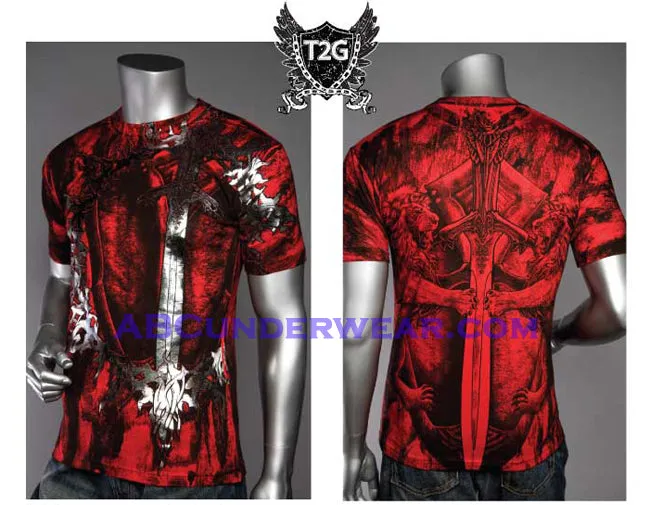 Sword Print Mens Tee Shirt- Clearance