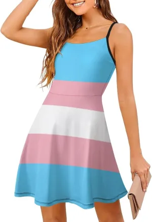 TAIZIYEAH Transgender Pride Flag Printed Camisole Casual for Women Spring Summer Party Clothes