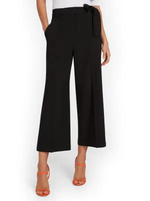 Tie-Waist Wide-Leg Capri Pant