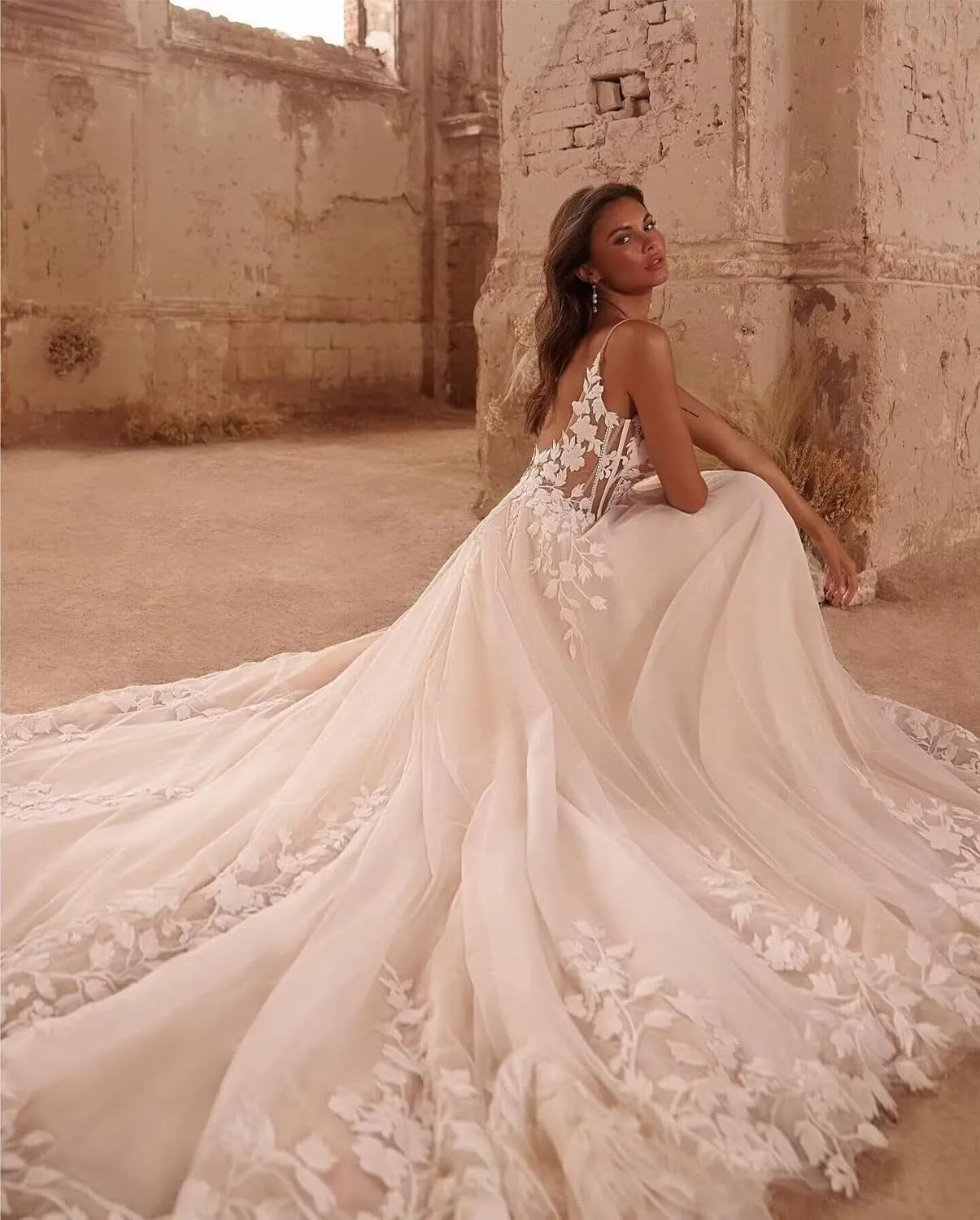 Tulle Lace Wedding Dresses for Bride 2025 Mermaid Off Shoulder A-Line V-Neck Beach Wedding Bridal Gowns for Women