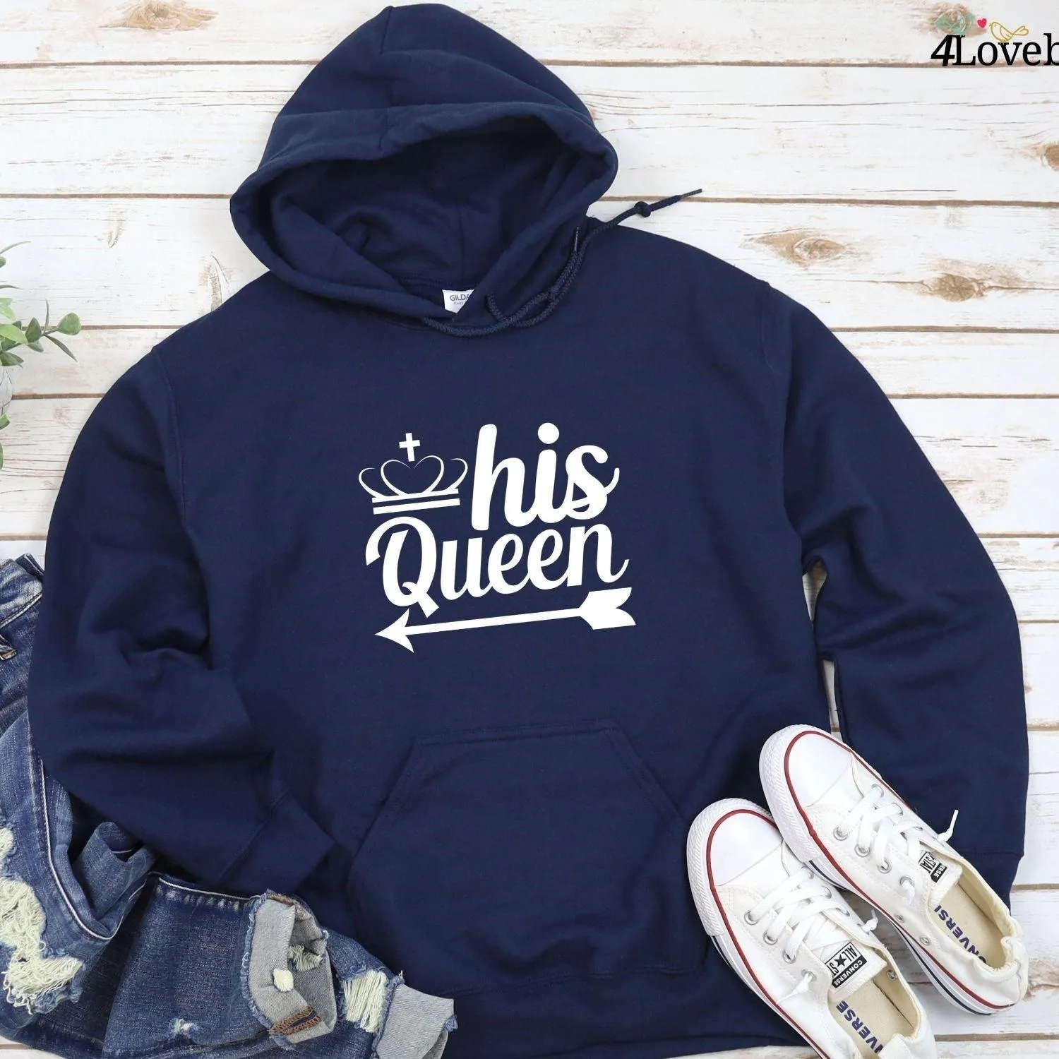 Valentine Matching Set: His Queen & Her King Gift for Couples