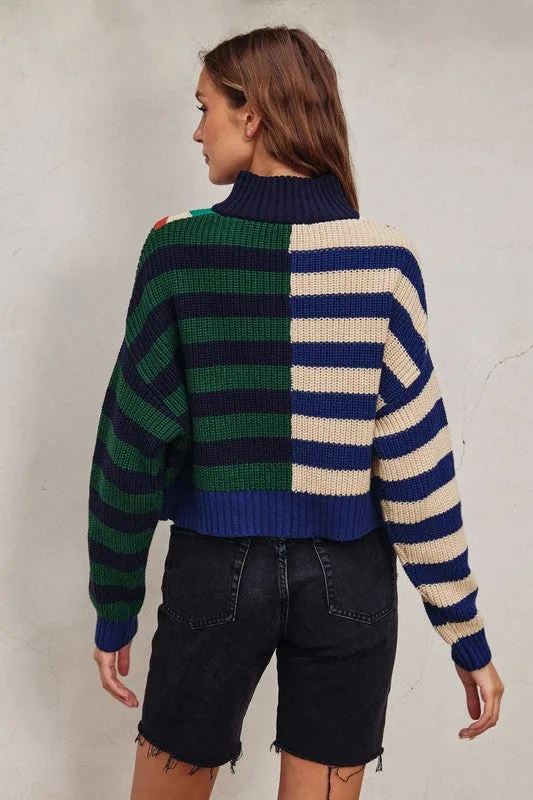 Varsity Stripes Collared Sweater